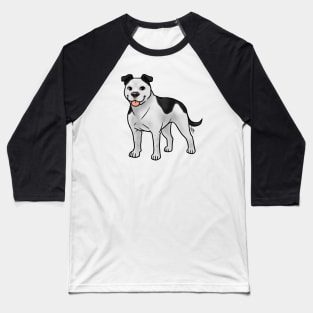 Dog - American Staffordshire Terrier - Natural Black and White Baseball T-Shirt